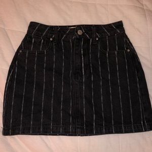 Black striped jean skirt from PacSun